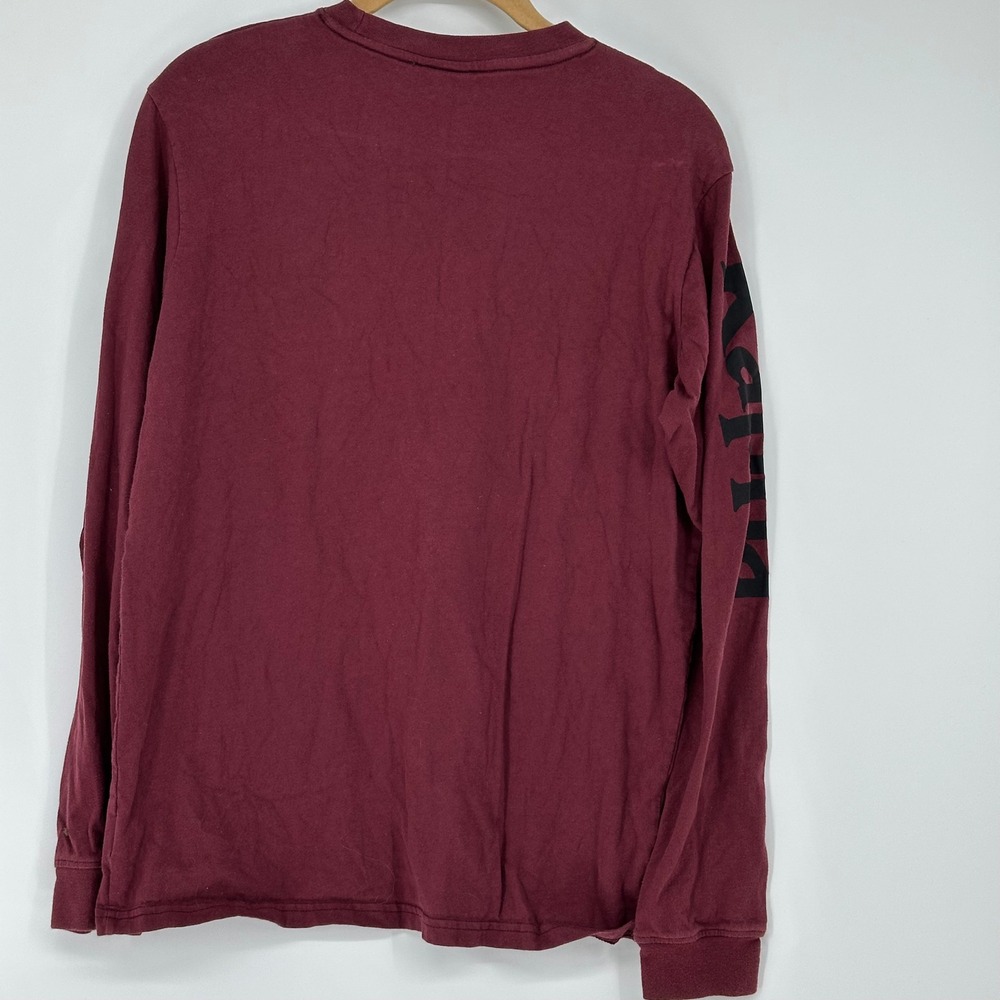 Kappa Men Burgundy Long Sleeve T Shirt Classic Logo Sleeve Graphic M read - Picture 8 of 9